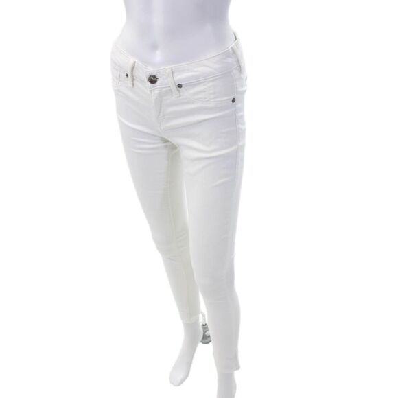 Fade To Blue Womesn Cotton Denim Five Pocket Low-Rise Skinny Jeans White Size 28 - Picture 2 of 5